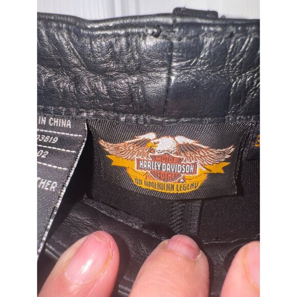 Harley Davidson Motor Biker Pants Leather Front Spandex Back 32/4 Comfort Riding - Picture 5 of 13